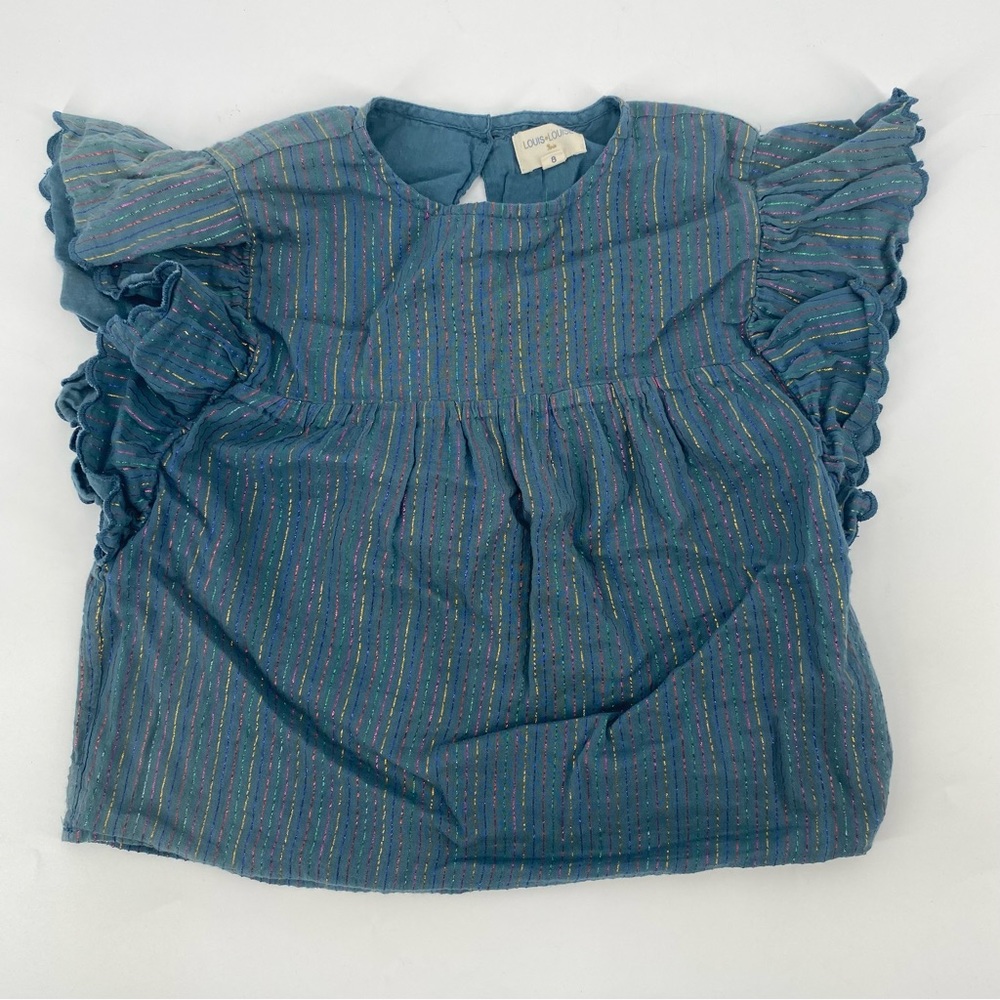 Louis & Louise Paris Girls Metallic Stipe Top - Size 8 Girls